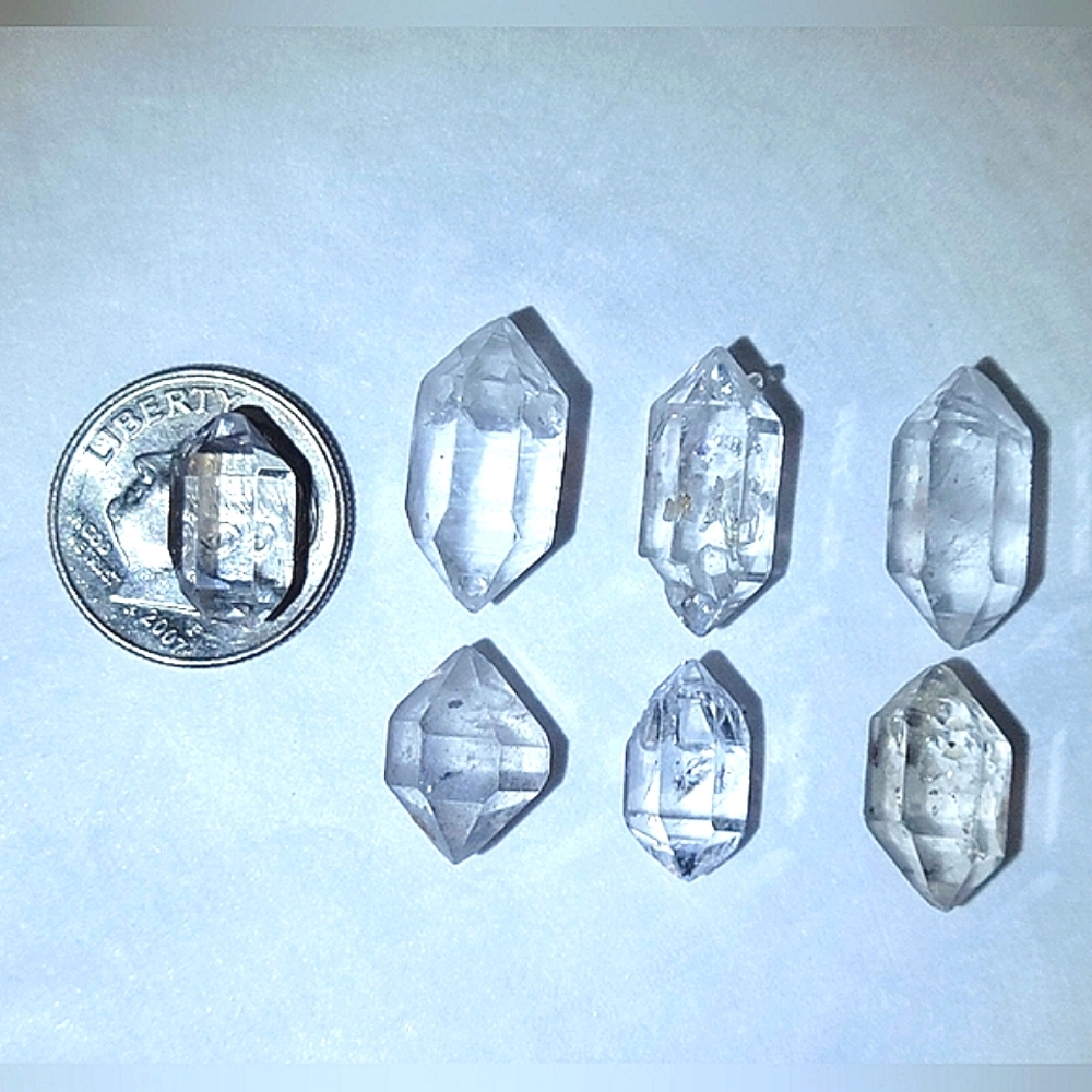 6pcs. Herkimer Diamond Mini Lot High Quality Clear Natural Crystals / GEMSTONES